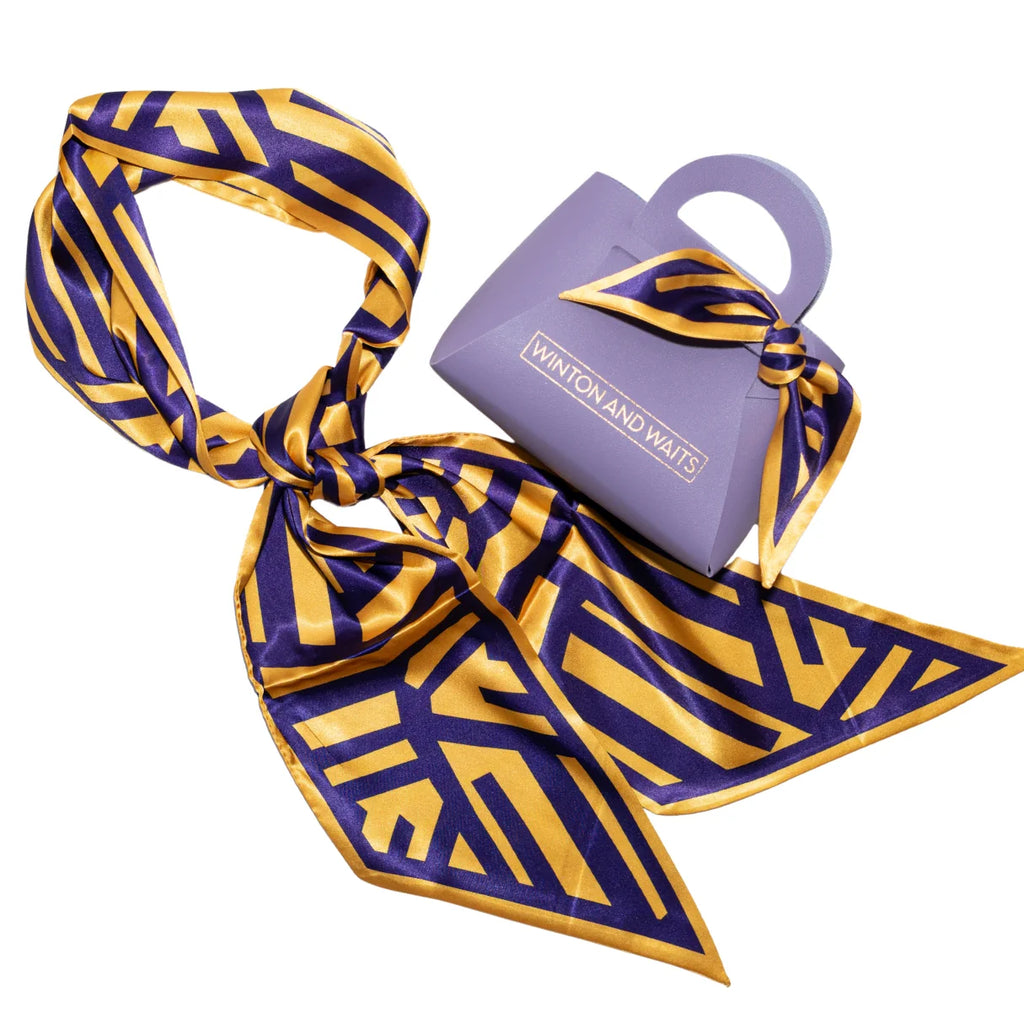 Winton and Waits Game Day Purple & Gold Accessory Scarf