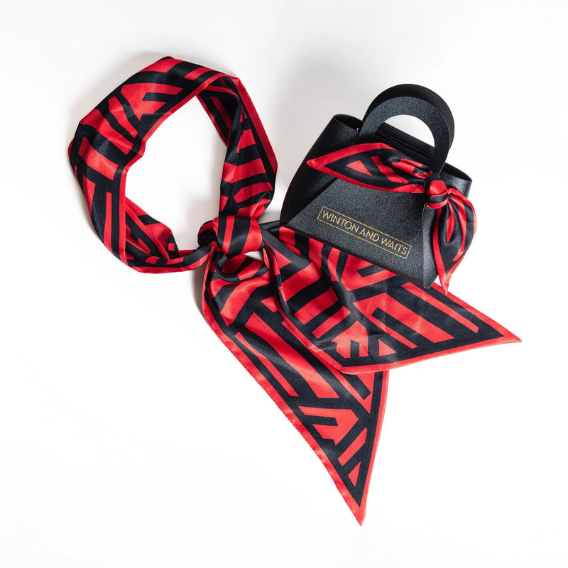 Winton and Waits Game Day Red & Black Accessory Scarf