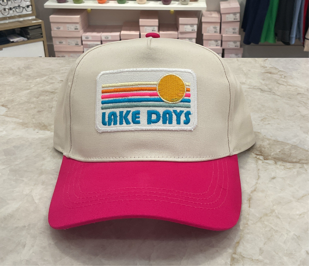 Trucker Hat- Lake Days Hot Pink