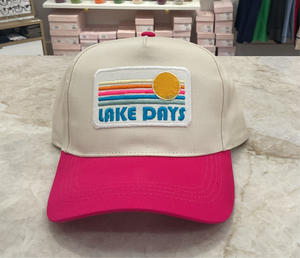 Trucker Hat- Lake Days Hot Pink