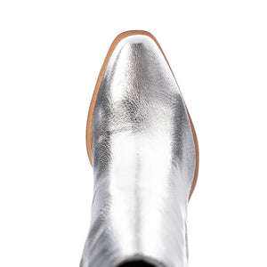 Chinese Laundry Silver Metallic Boots