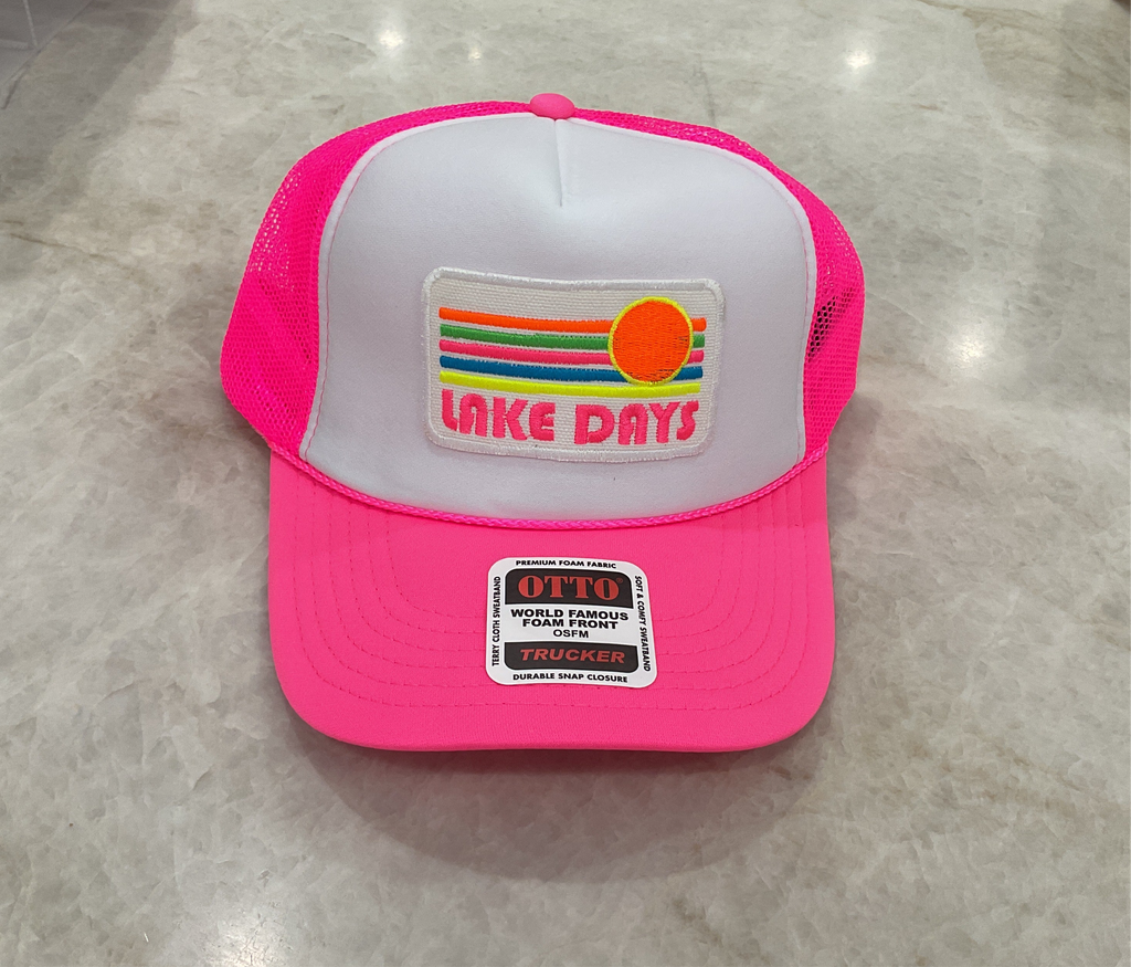 Trucker Hat - Neon Pink Lake Days