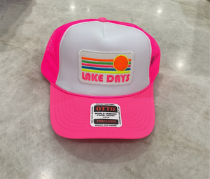 Trucker Hat - Neon Pink Lake Days