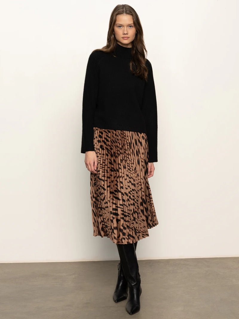 Sanctuary Pleated Midi Skirt Leopard