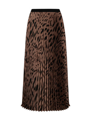 Sanctuary Pleated Midi Skirt Leopard
