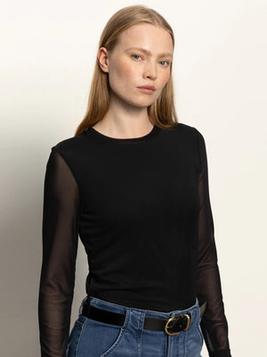 Sanctuary Black Mesh Long Sleeve