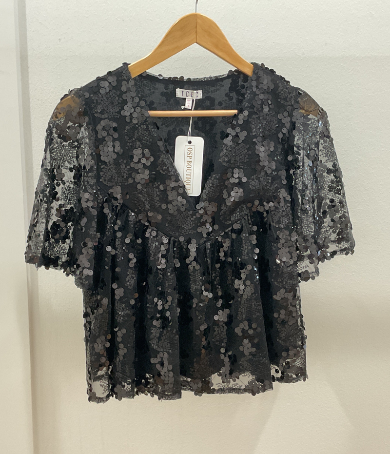 Relaxed Sequin Top