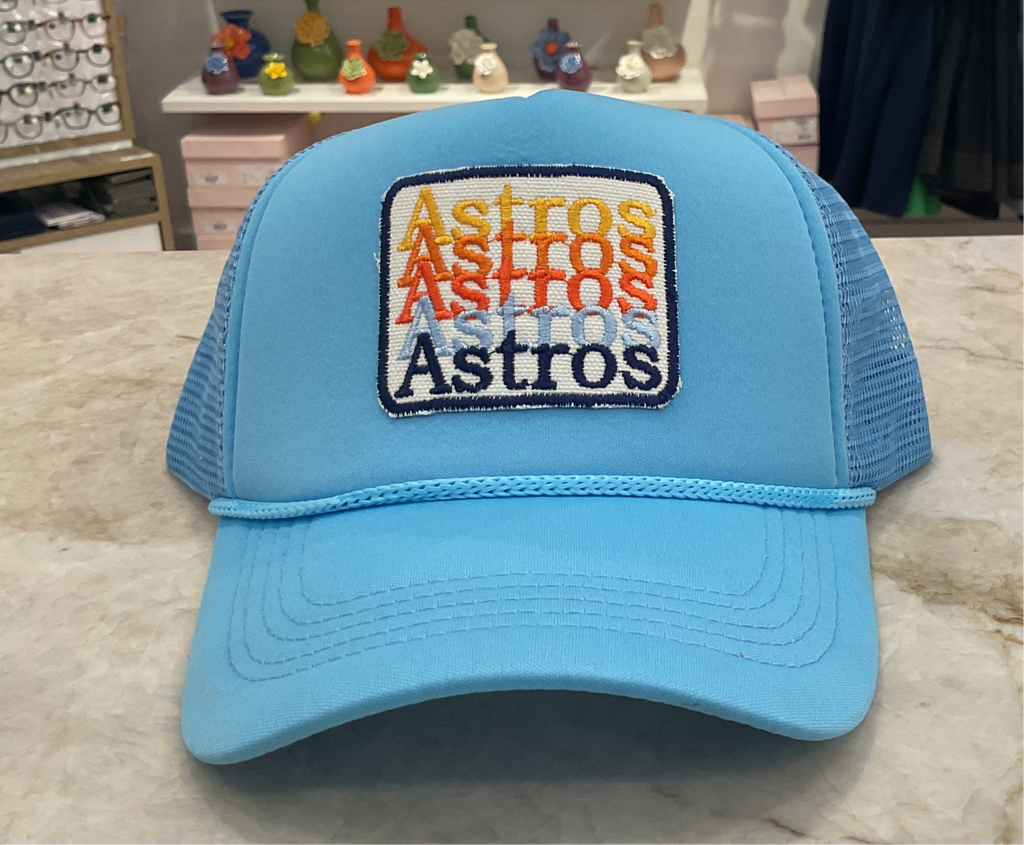 Trucker Hat- Baby Blue Multi Astros