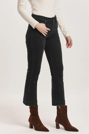 Dear John JEANNE MID RISE CROP BLACK CORDUROY