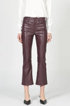 Dear John Jeanne Faux Leather Crop Flare WINE