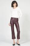 Dear John Jeanne Faux Leather Crop Flare WINE
