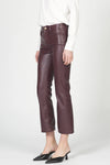 Dear John Jeanne Faux Leather Crop Flare WINE