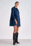 Classic Denim 3/4 Sleeve Mini Dress