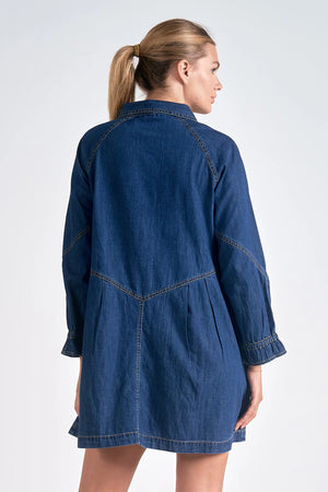 Classic Denim 3/4 Sleeve Mini Dress