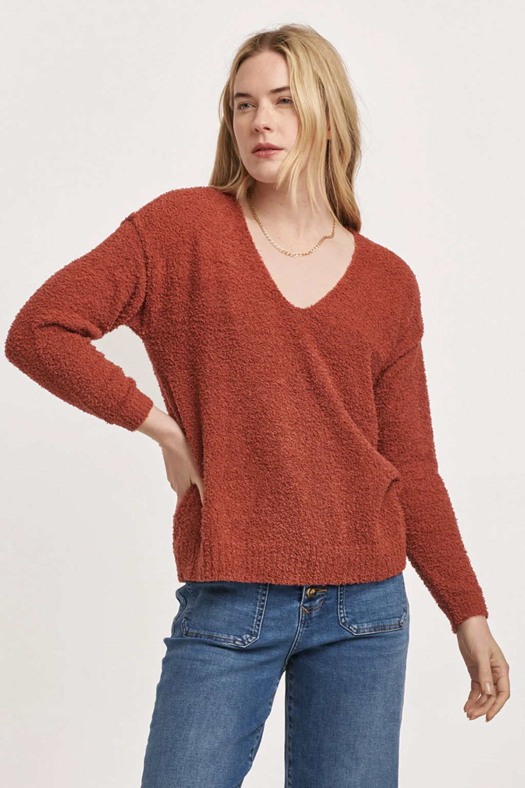 Dear John CALLEEN V NECK LONG SLEEVE SWEATER