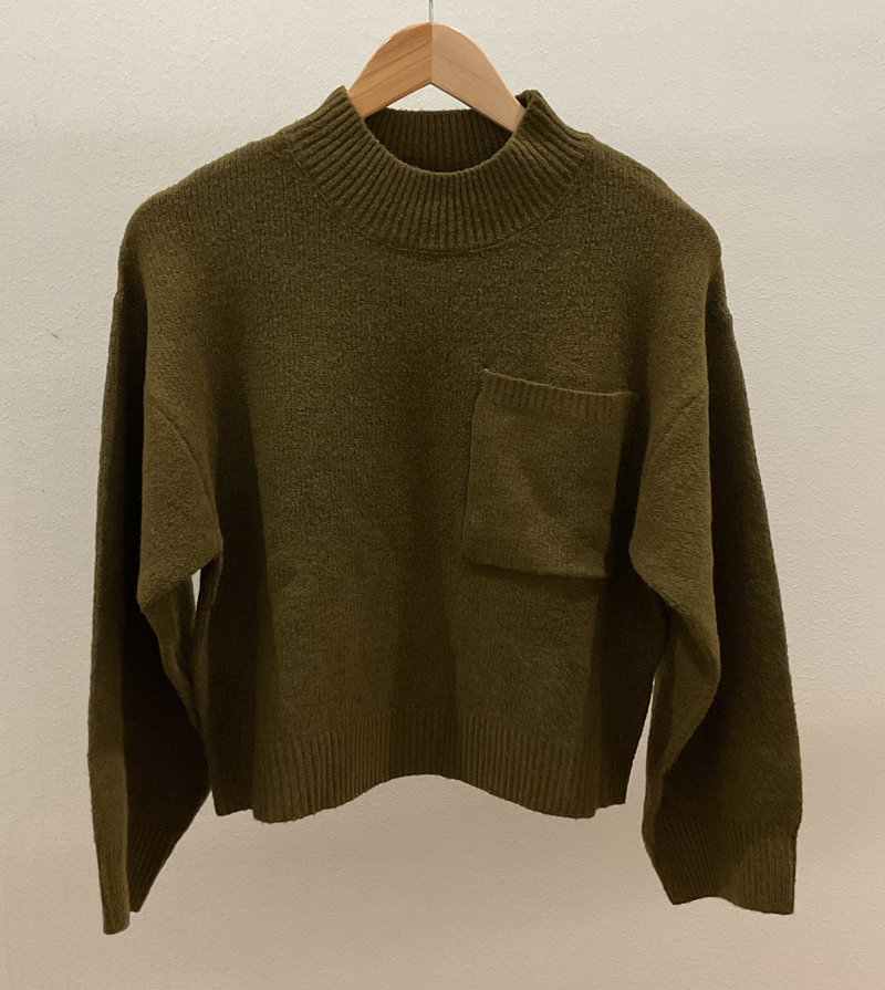 Sanctuary One Pocket Crew Sweater Dirty Martini
