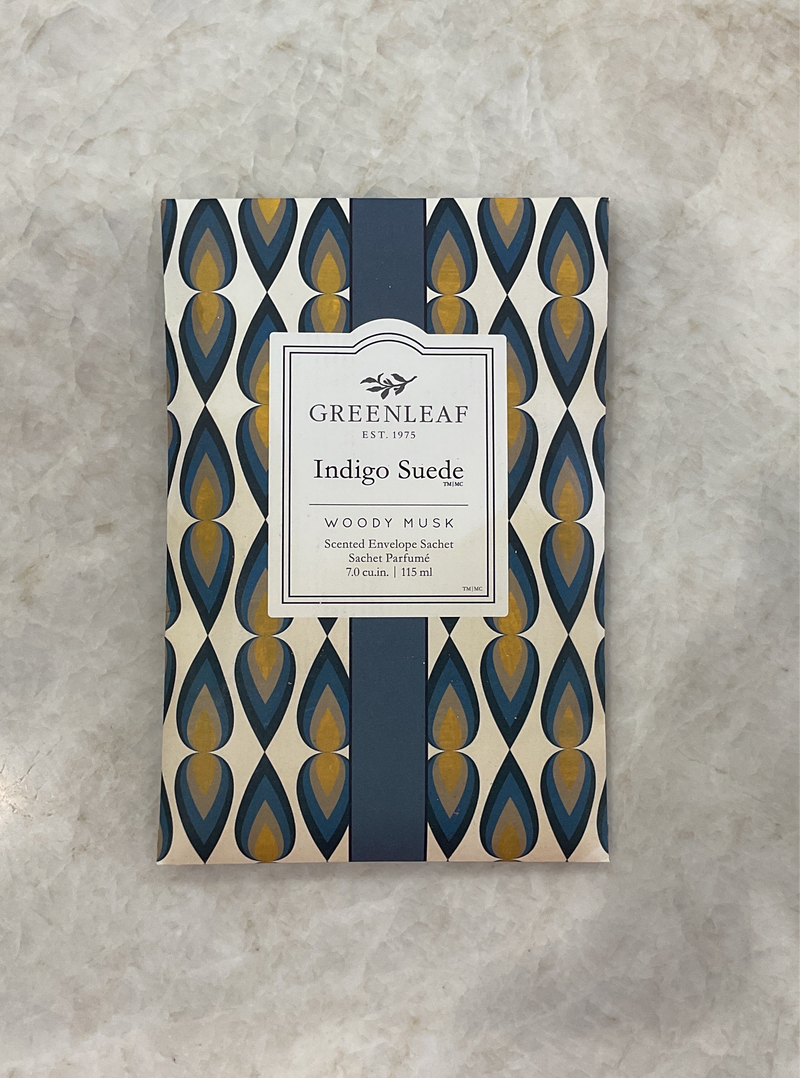 Greenleaf Indigo Suede Sachet
