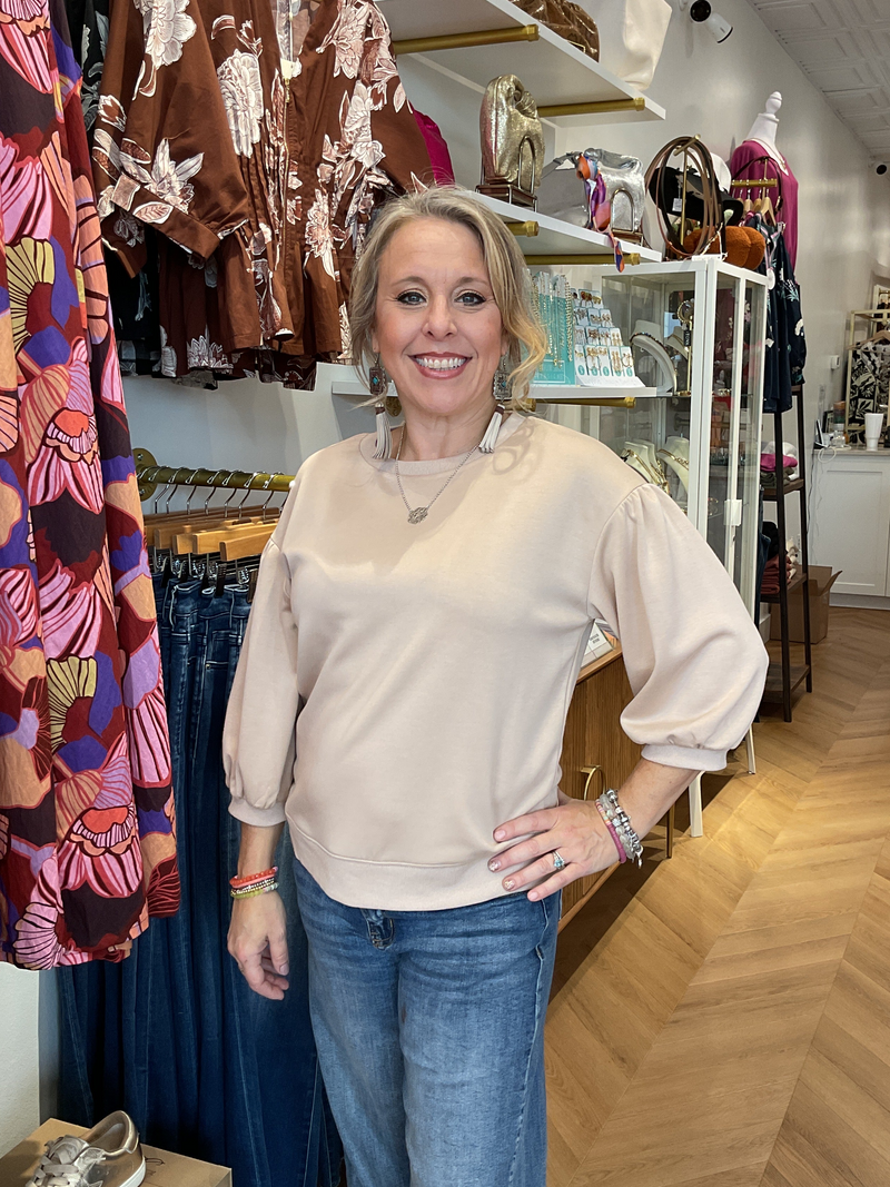 Scuba 3/4 Sleeve Top