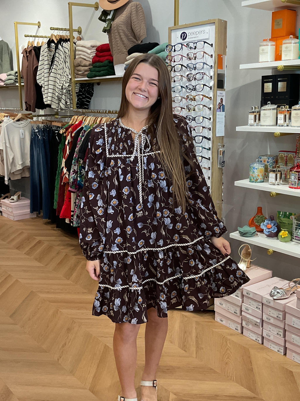 Chocolate Vintage Floral Dress