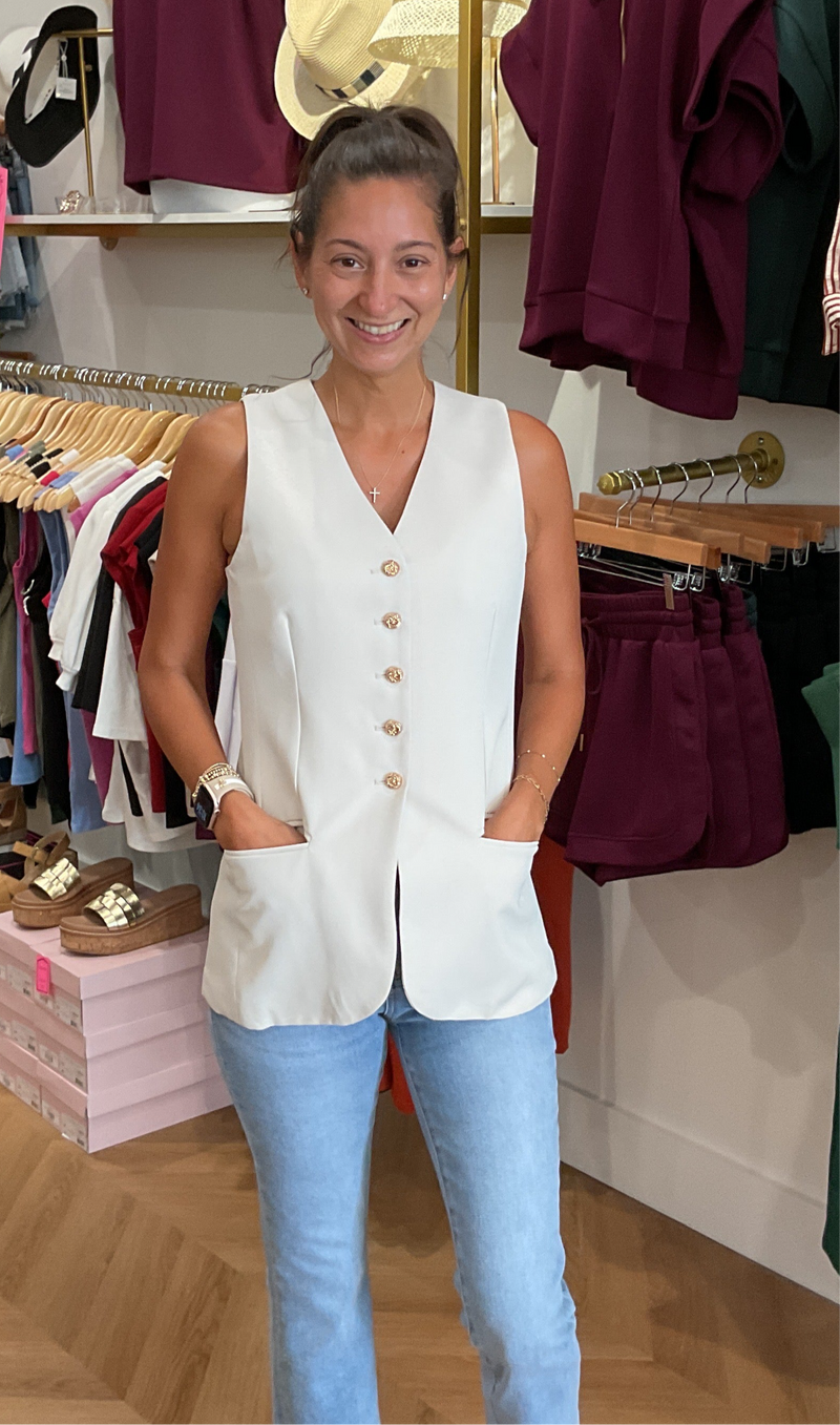 Button Front Shirt Vest