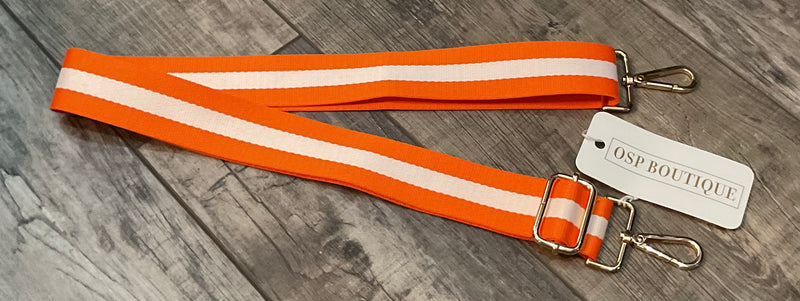 Orange and White Purse Strap