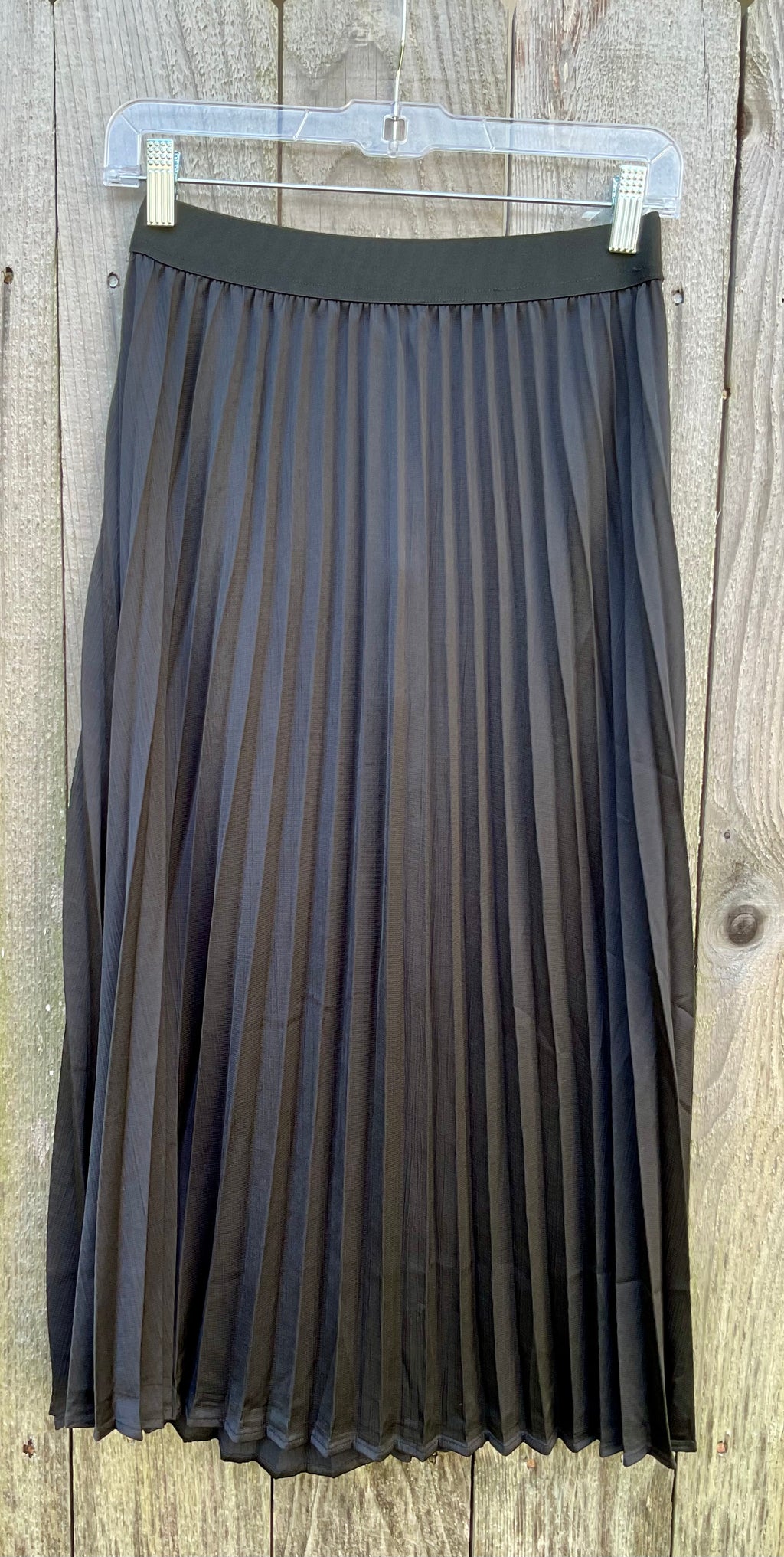 Pleated satin skirt