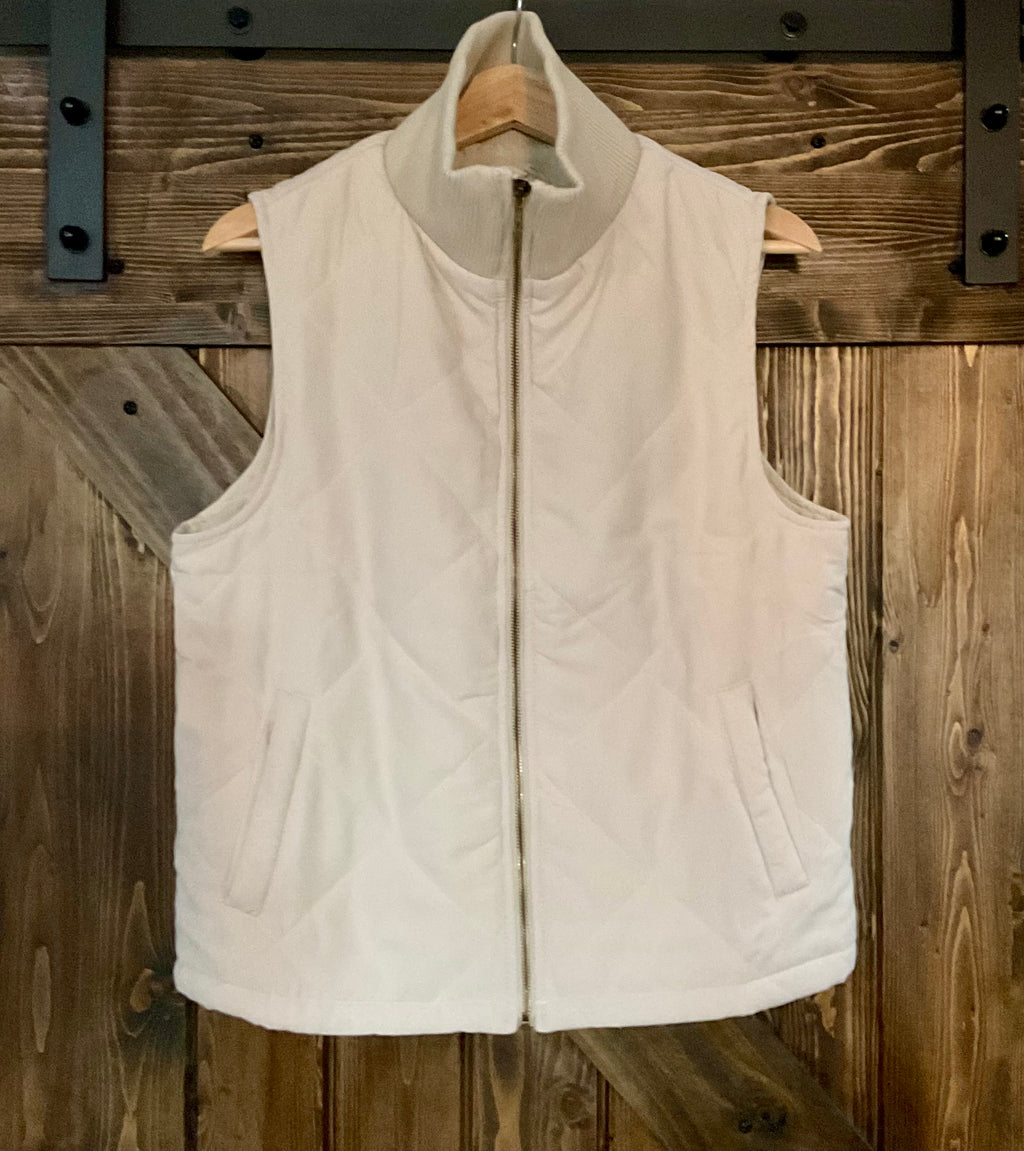 Hem & Thread Quilted Cream Vest