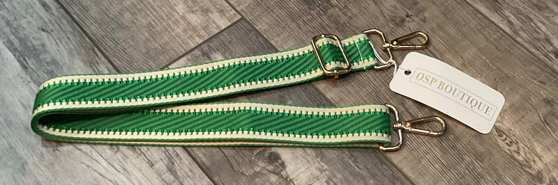 Green Stripe Purse Strap