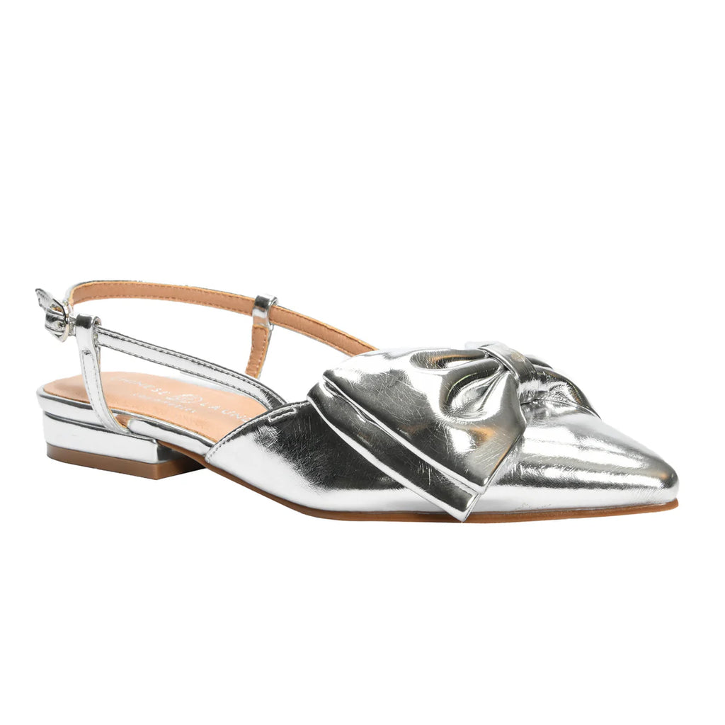 Silver Bow Slingback