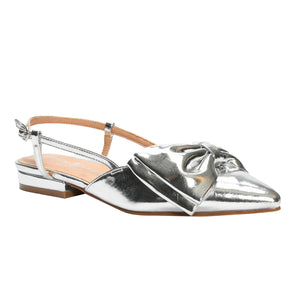 Silver Bow Slingback