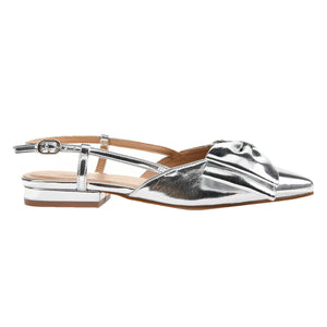 Silver Bow Slingback