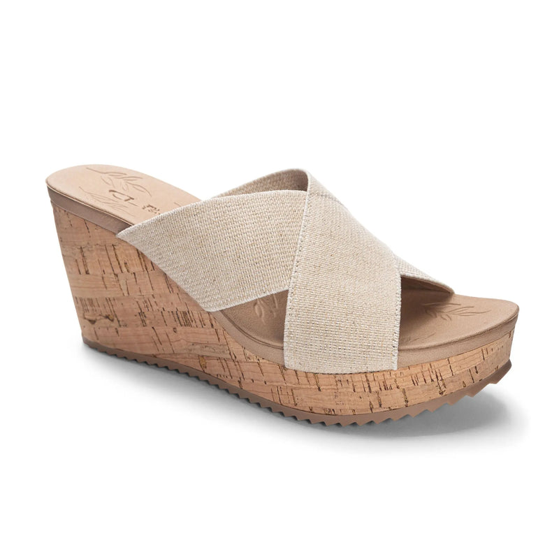 Chinese Laundry Taupe Cork wedge
