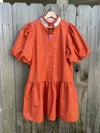 THML Puff sleeve dress RUST