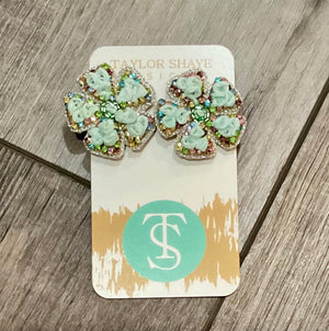 TS Sparkle mint flower stud