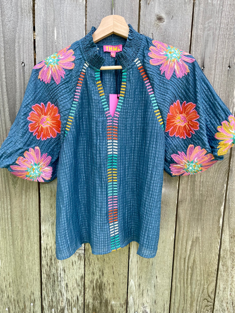 THML Floral embroidered blouse