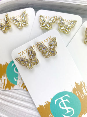 TS Crystal Butterfly Studs
