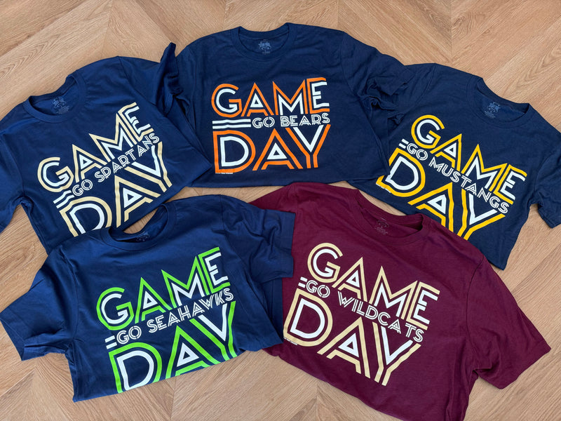 Striped Game Day Tee Mustangs