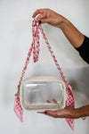 Victory Lap Woven Scarf Chain Purse/Phone Strap Pink