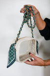 Victory Lap Woven Scarf Chain Purse/Phone Strap Green & Gold