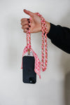Victory Lap Woven Scarf Chain Purse/Phone Strap Pink