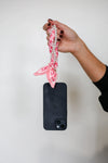 Victory Lap Woven Scarf Pearl Phone Strap/Wristlet - Pink