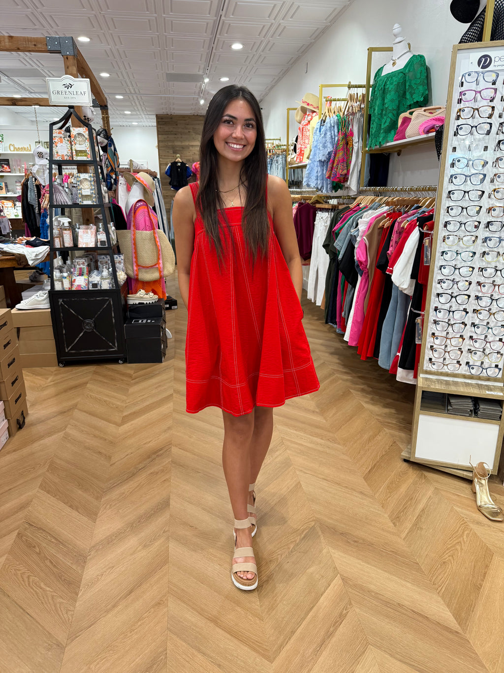 Contrast Stitch Tank Dress