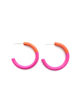 Liz Med Hoops Orange/pink