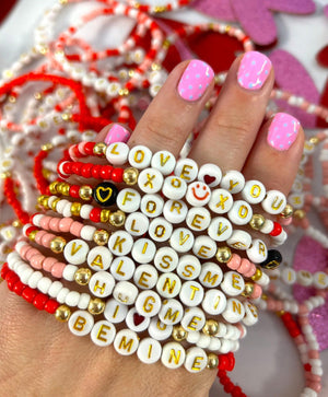 Valentine stretch bracelet mix set