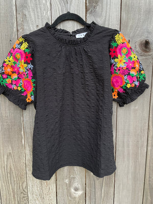 THML Pop of color puff sleeve