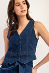 Denim Button Down Vest