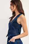 Denim Button Down Vest