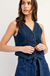 Denim Button Down Vest