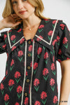 Floral Blouse w/ collar detail