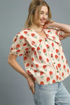 Floral Blouse w/ collar detail